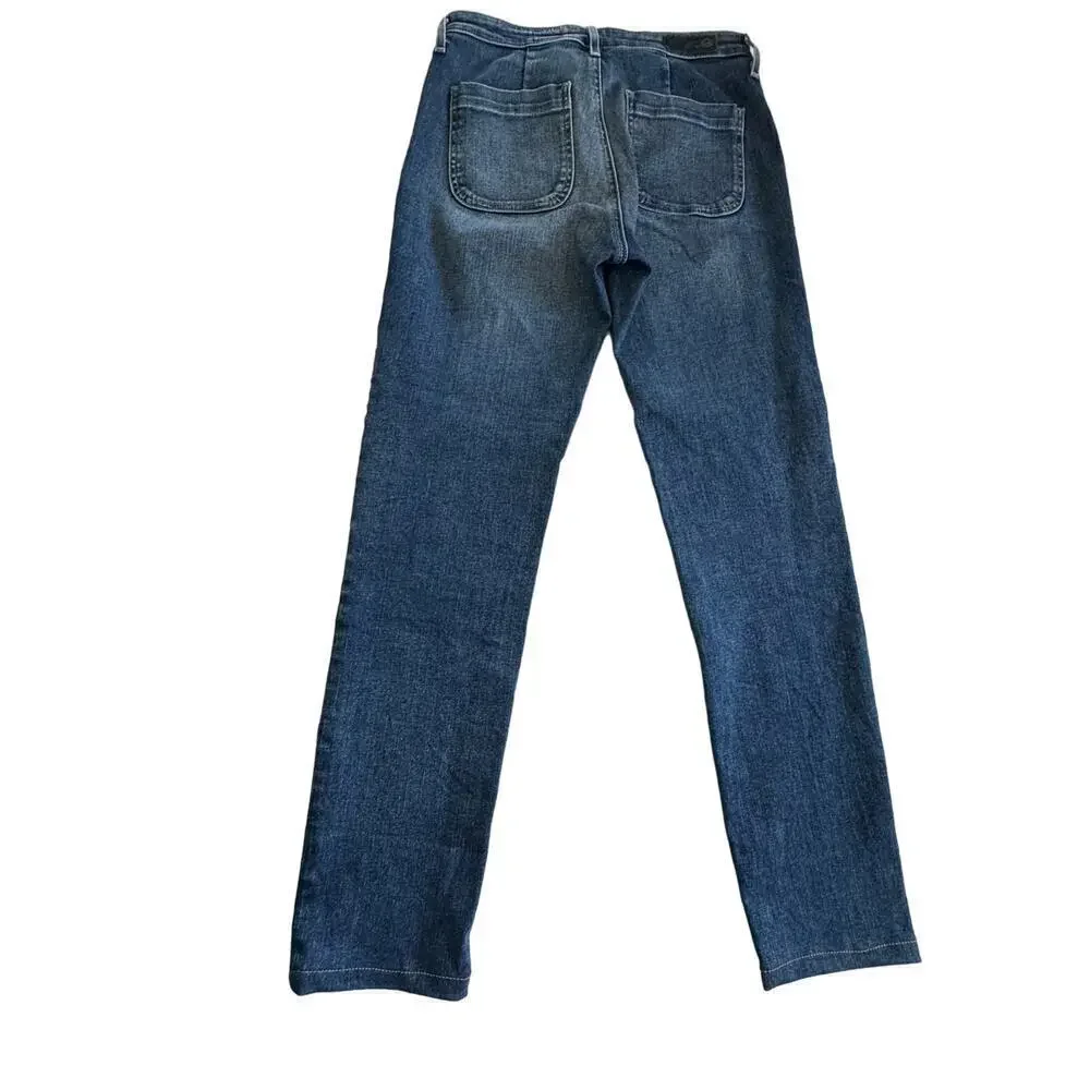 AG Adriano Goldschmied Jeans Buton Fly High Rise Straight Leg Denim‎ Size 26